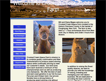 Tablet Screenshot of crookedcreekalpacafarm.com